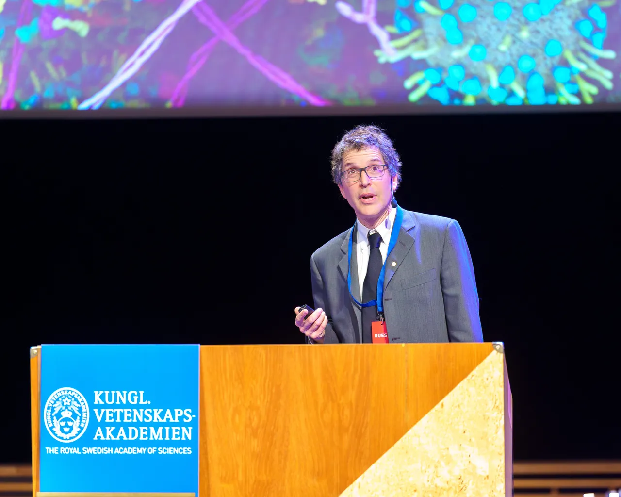 David Baker at Nobel Lectures Stockholm in 2024