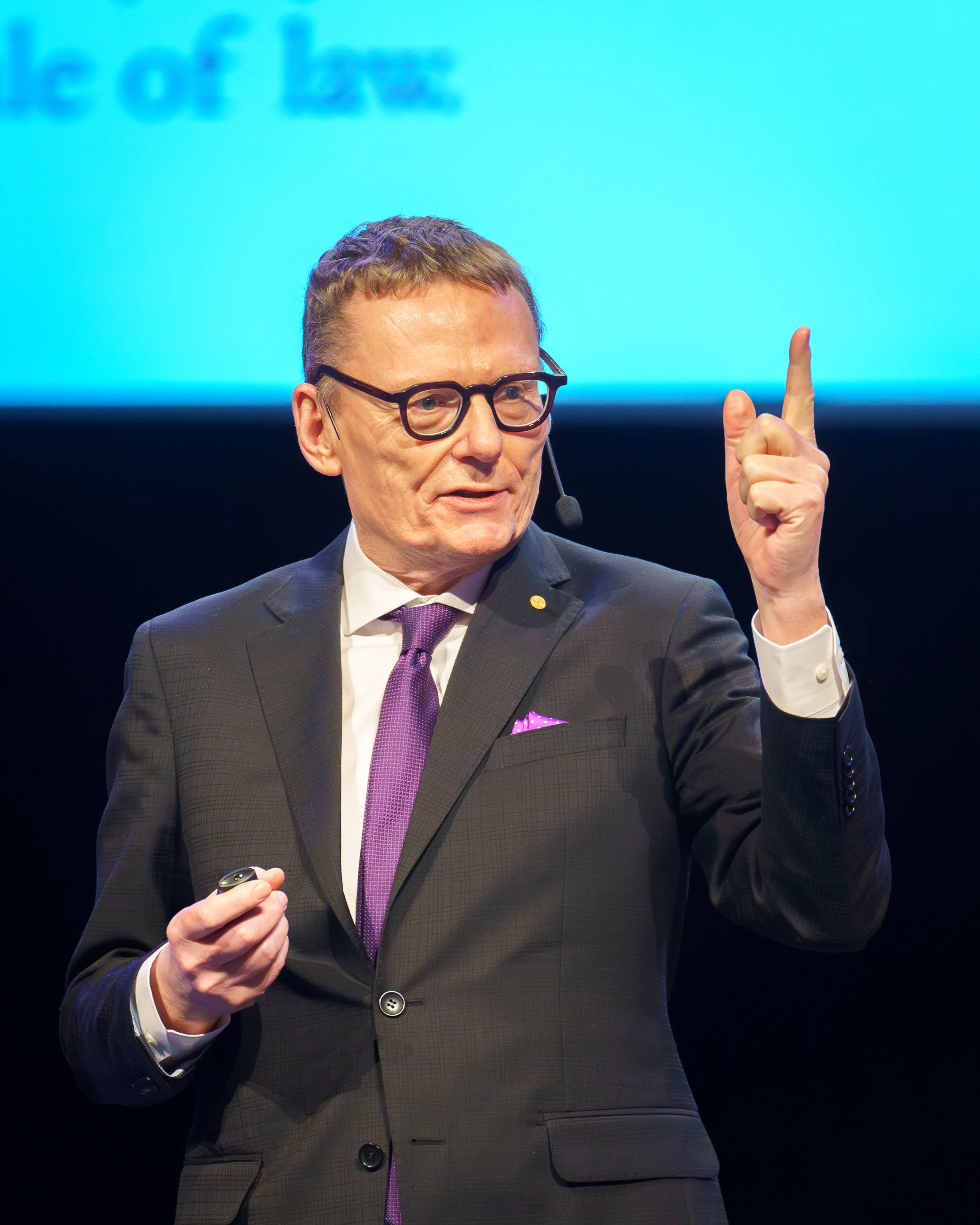 James A. Robinson speaking at the 2024 Nobel Lectures in Stockholm
