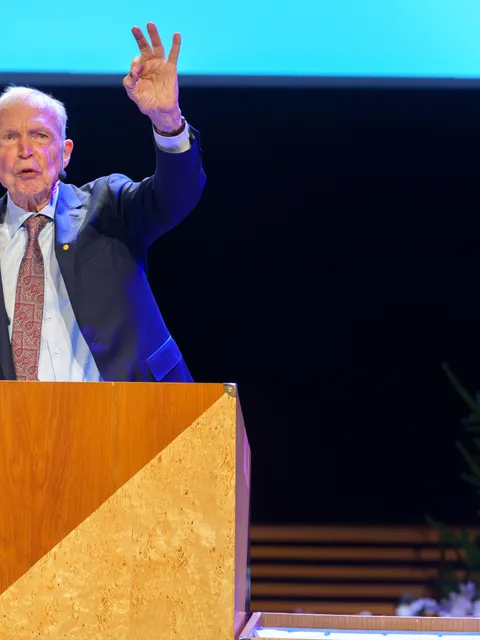 John Hopfield at Nobel Lectures Stockholm in 2024