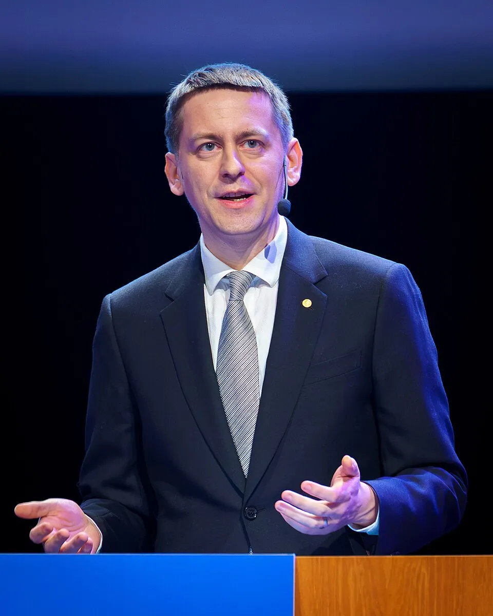 John Jumper speaking at the 2024 Nobel Lectures in Stockholm