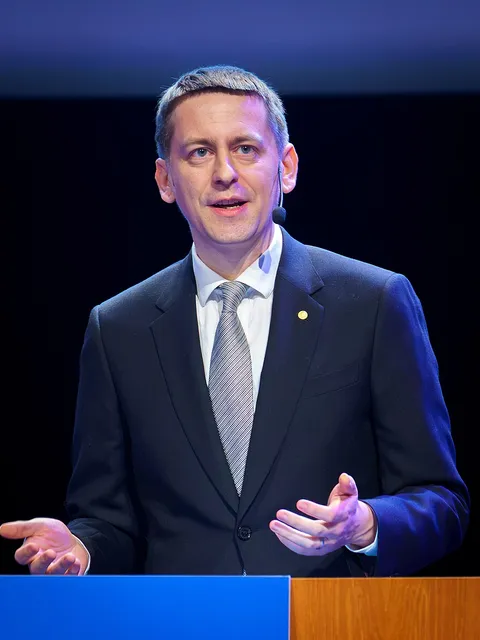 John Jumper at Nobel Lectures Stockholm in 2024
