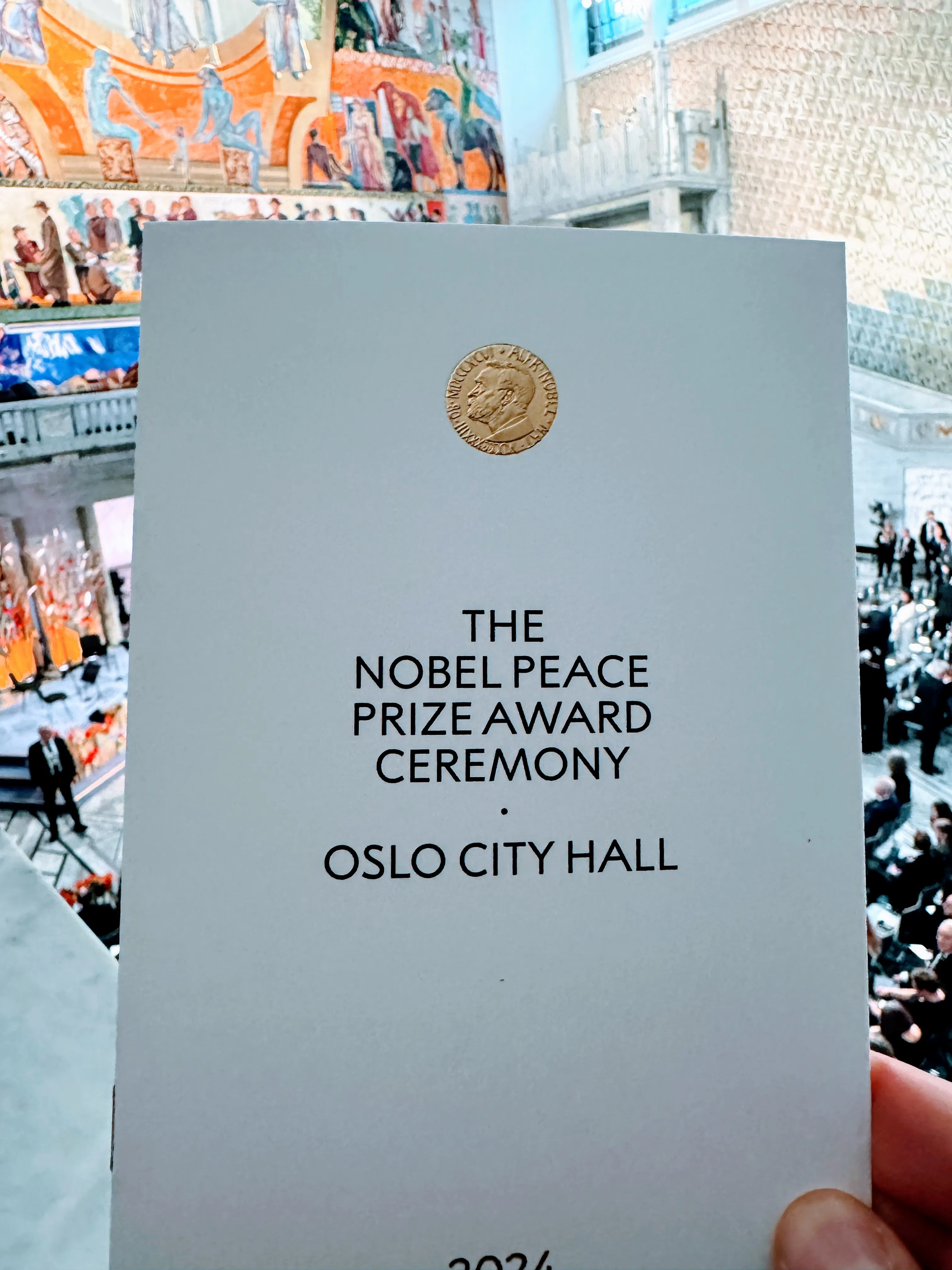 Program for the 2024 Nobel Peace Prize Award Ceremony at Oslo City Hall