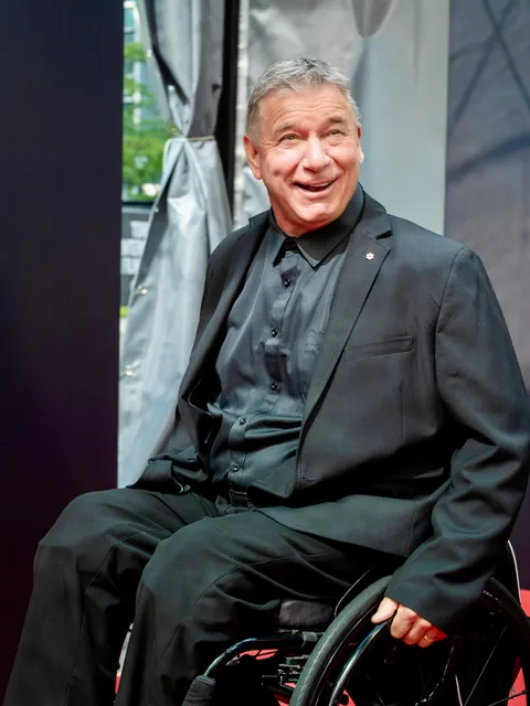 Rick Hansen on the Toronto International Film Festival red carpet for Rick Hansen: Man in Motion.